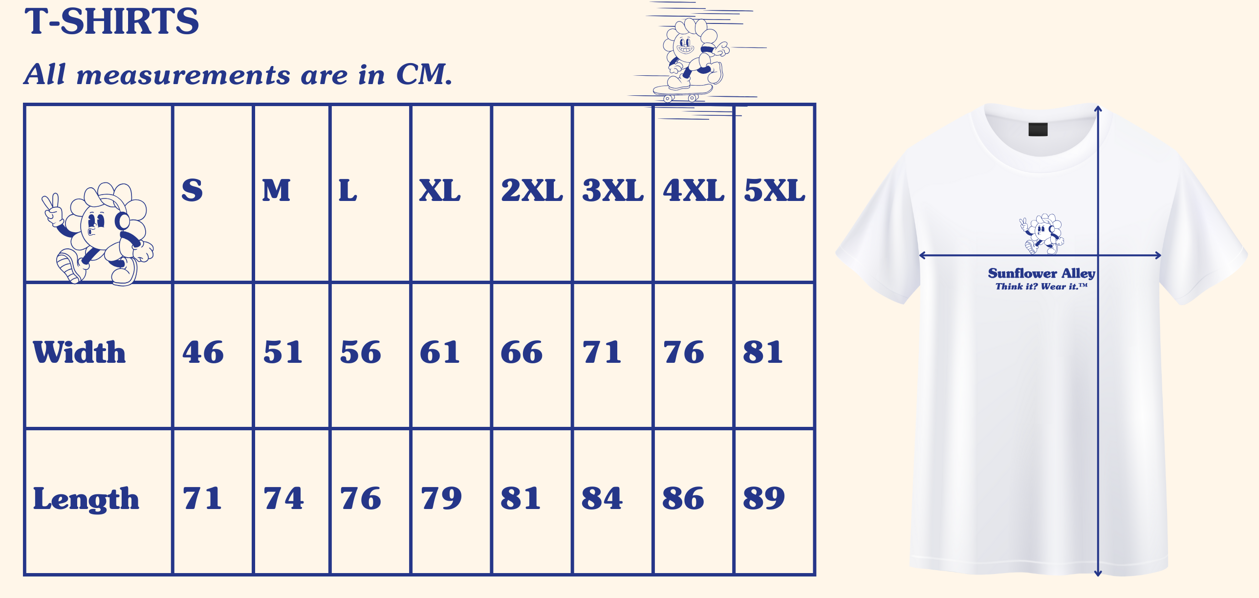 T-shirt SIZE GUIDE
