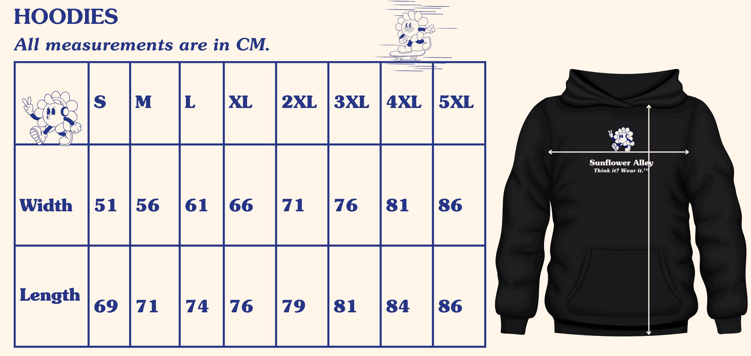 Hoodie SIZE GUIDE
